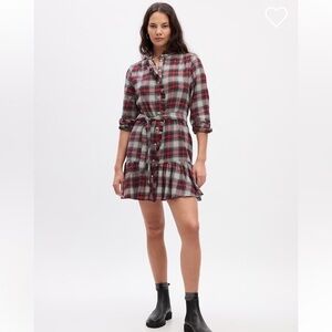 GAP Plaid Tiered Mini Dress